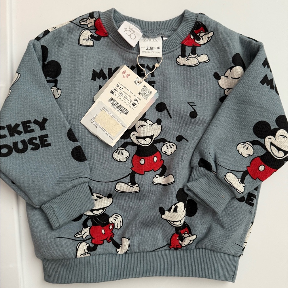 Zara blue Sweatshirt with Mickey Mouse Print